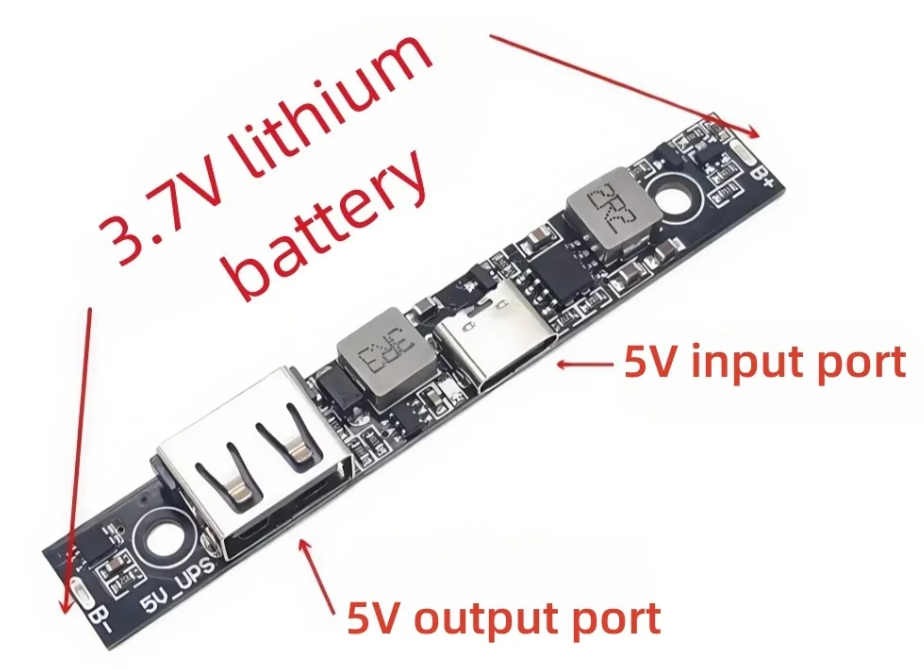DC5V 18650 Lithium Battery Charger Board DC-DC Step Up Booster UPS Converter Charging Backup Power Supply