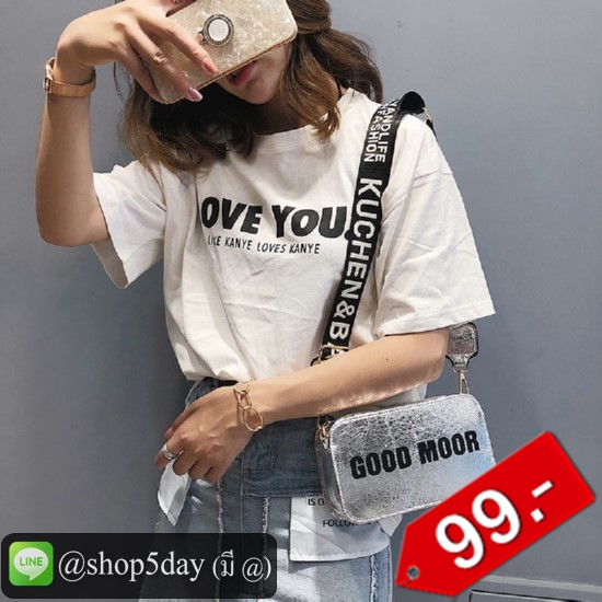 🔥กระเป๋าสะพายข้าง ทรงกล่องเท่ๆ GOOD MOOR