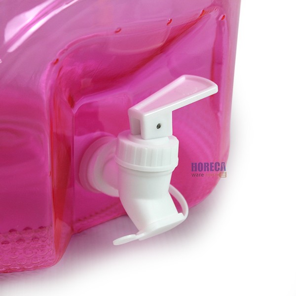 Clear bucket, pink, PET, 12 liters, with tap (x05) SR