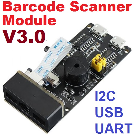 Barcode and QR code Scanner Module V3.0 1D/2D Codes Reader Two-Dimensional Scanning Engine Barcode Scan Recognition Module MH-ET LIVE โมดูลสแกนบาร์โค้ด