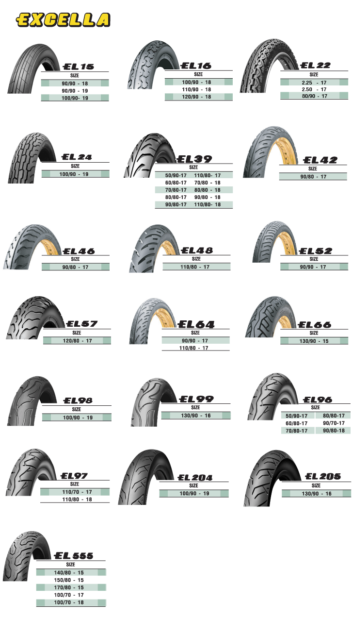 ยางนอก KR 150ZX ล้อหลัง EXCELLA 110/80-17 EL64