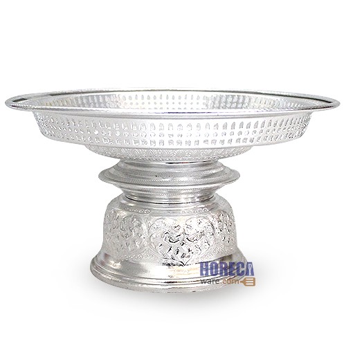 Thai pattern Khanto tray, silver, 32 cm, seal