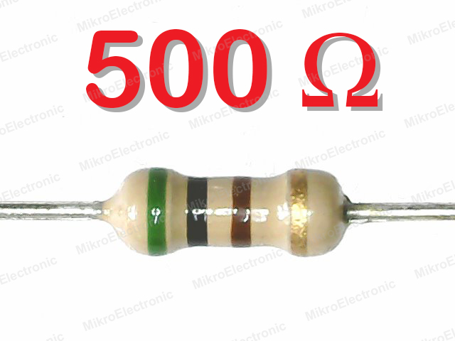500 โอห์ม 1/4W 5% ตัวต้านทาน แพ็คละ 10 ตัว 500 Ohm Carbon Film Fixed Resistor 500R