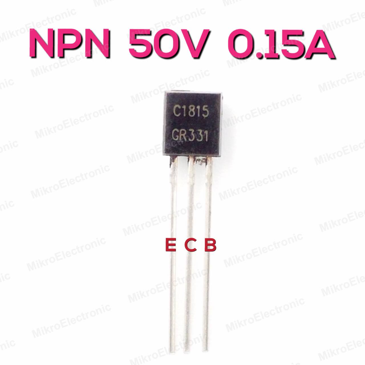 ทรานซิสเตอร์ NPN C1815 (2SC1815) 50V 0.15A High Hfe Linearity for Audio Frequency Amplifier,High Frequency OSC