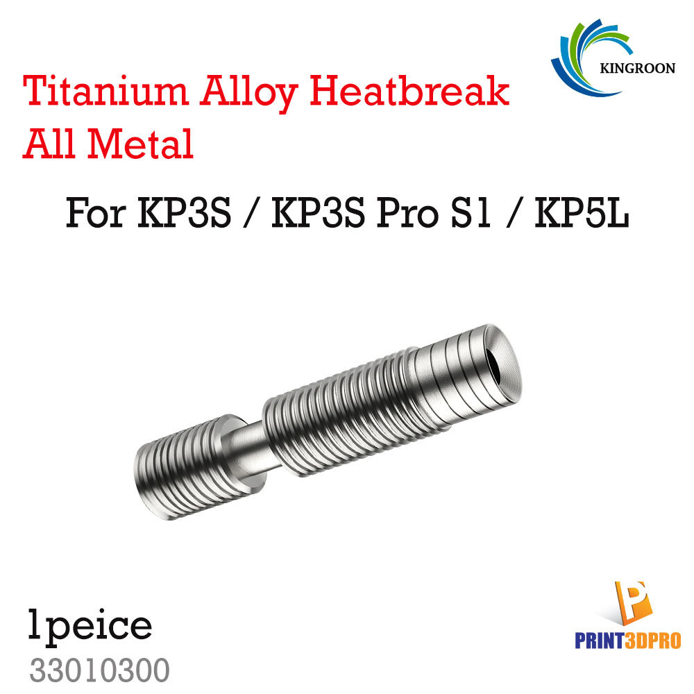 Kingroon Part Throat Titan Heatbreak Titanium Allloy All Metal M6 Thread 6x30mm For 1.75mm Filament 3D Printer Parts
