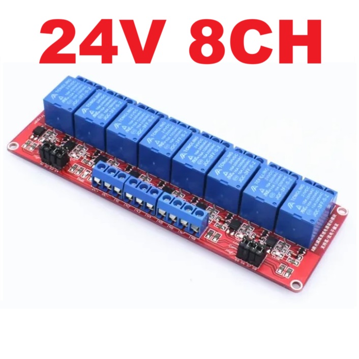 Relay 24V 8CH Relay Module Board Shield for Arduino with Optocoupler Support High and Low Level Trigger รีเลย์ 8 Channel