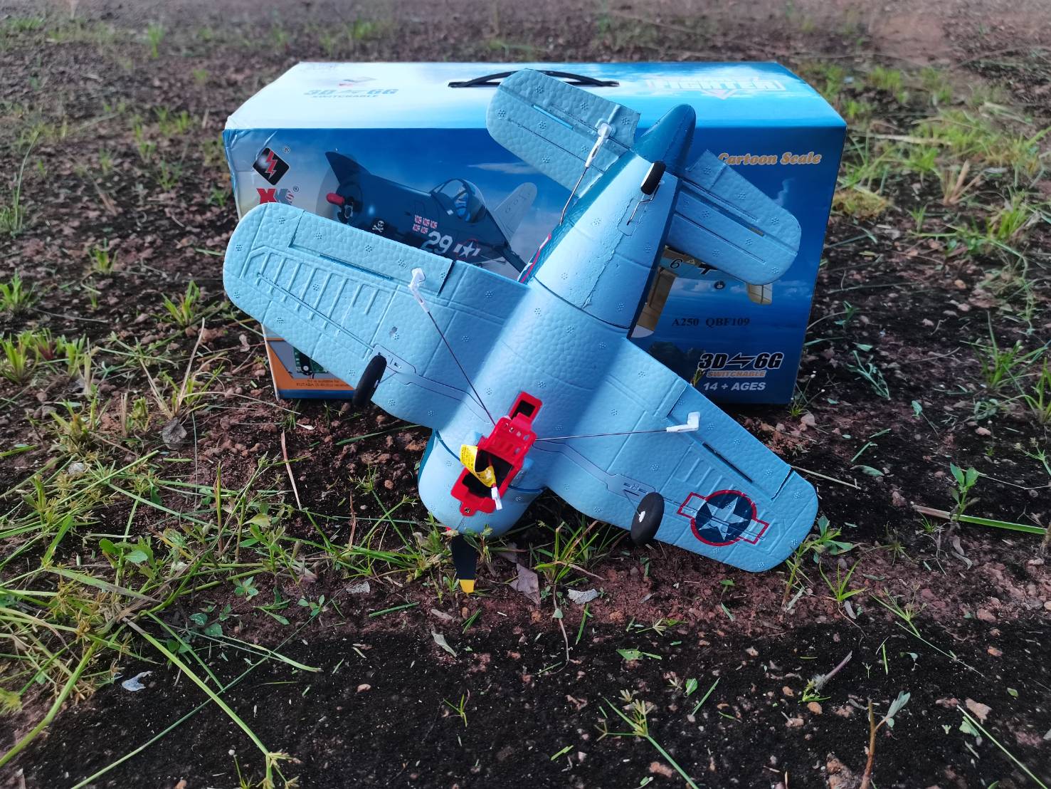 เครื่องบิน XK A500 3D-6G BRAVE FIGHTER QF4U CORSAIR 4CH การบินสมจริงงานสวย ชุดพร้อมเล่น