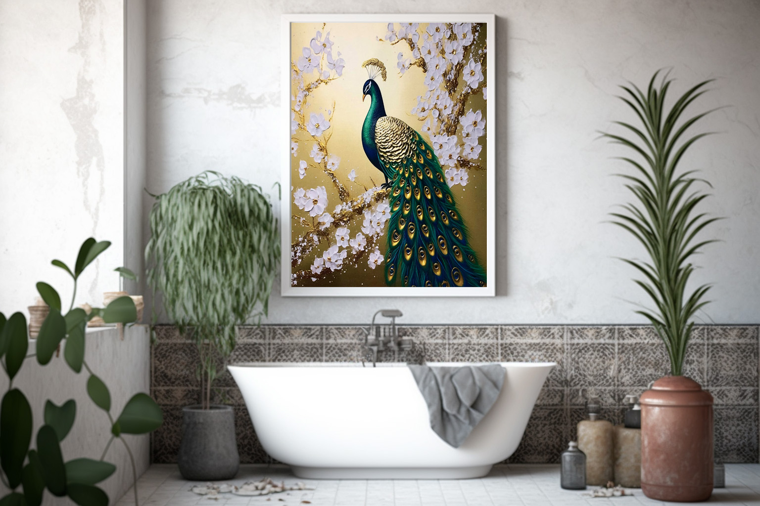 ศิลปะภาพพิมพ์นกยุง Peacock_01