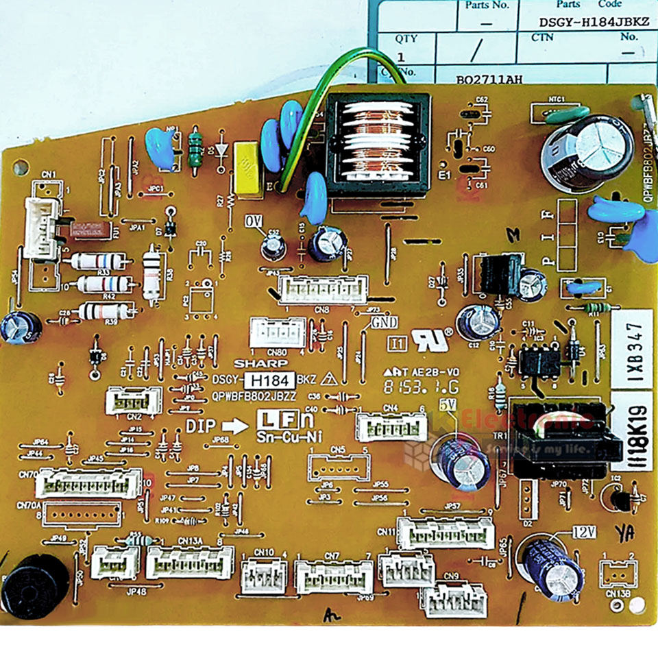 แผงบอร์ดควบคุมแอร์คอยเย็นSHARP-ชาร์ป รุ่น ใช้ได้กับุร่นที่ระบุไว้-อะไหล่ใหม่แท้บริษัท