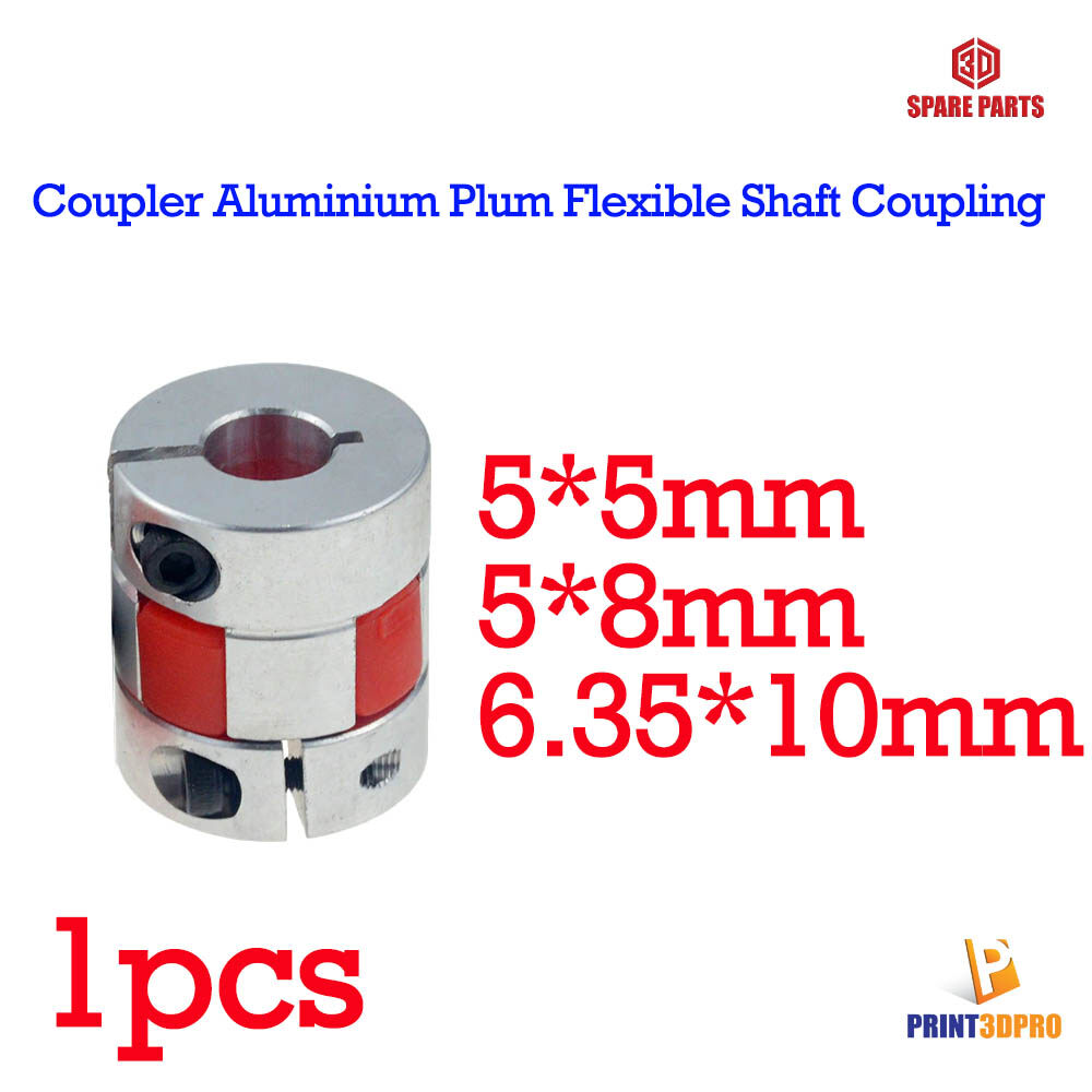 Spare Part Coupler Aluminium Plum Flexible Shaft coupling For 3d Printer , Cnc etc