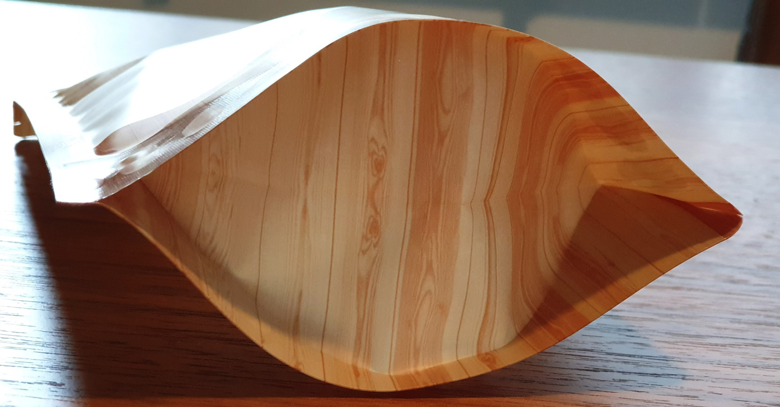 ถุงซิปล็อค ก้นตั้ง ลายไม้ พื้นด้าน