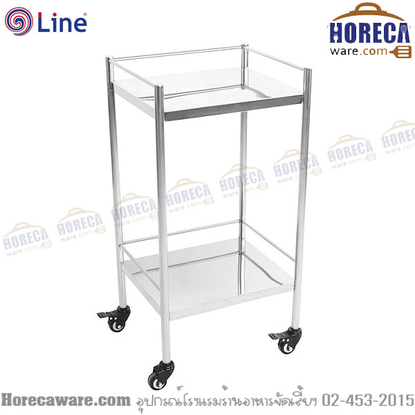sus304 รถเข็นวางเครื่องดื่มมาตรฐาน 2 ชั้น คิวไลน์ [QL-st-404/1]