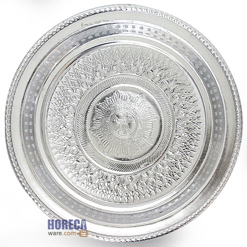 Thai pattern Khanto tray, silver, 22 cm, seal