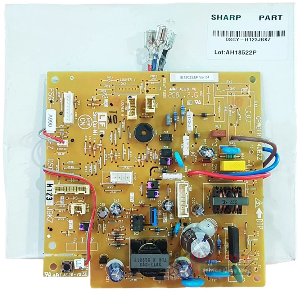 แผงบอร์ดควบคุมแอร์คอยเย็นSHARP-ชาร์ป รุ่น AH-PGX24-อะไหล่ใหม่แท้บริษัท