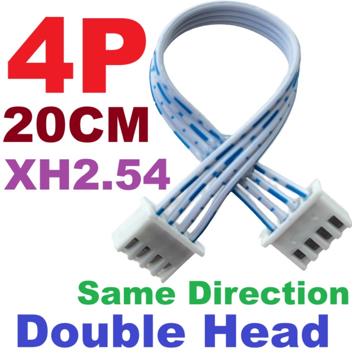 XH2.54 double head 20cm 4PIN (same direction) blue flat cable 4P plug connection terminal