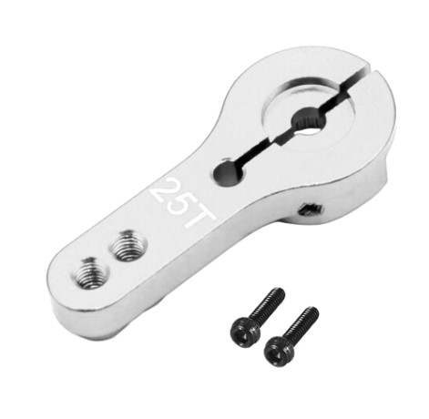 แขนยึดเซอร์โวมอเตอร์ สีเงิน 25T Metal ALUMINIUM silver color Servo Horn Rocker Arm RC Servo motor