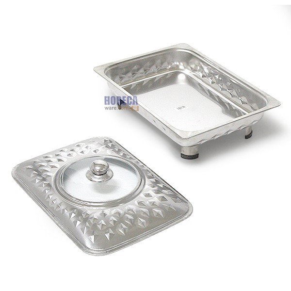 อ่างอุ่นอาหาร ฝาเพชรช่องกระจก 40x30 ซม. ตราโกโก