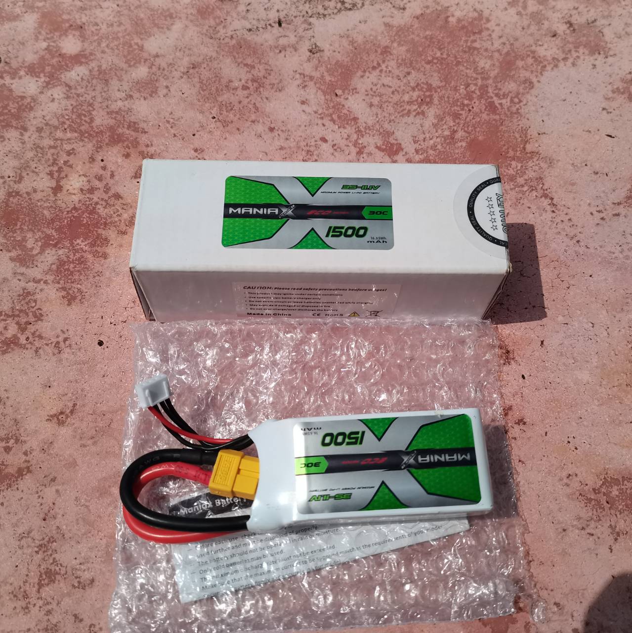 แบตเตอรี่ลิโพ ManiaX Power 1500mah (11.1V)(3เซล) 30C แบตลิโพ lipo TX 60