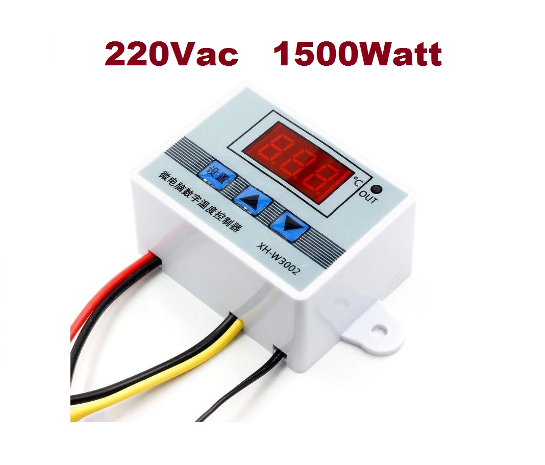 เครื่องควบคุมอุณหภูมิ 220Vac 10A 1500W XH-W3002 Digital Thermostat Temperature Control Switch Temperature Controller Digital Display Mini Thermostat Switch with Water-resistant Sensor Probe