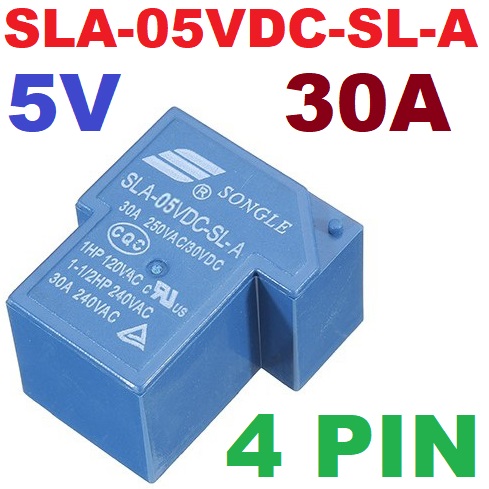 Relay 5V 30A SLA-05VDC-SL-A-(4 PIN) coil 5V Power Relay รีเลย์ 4 ขา