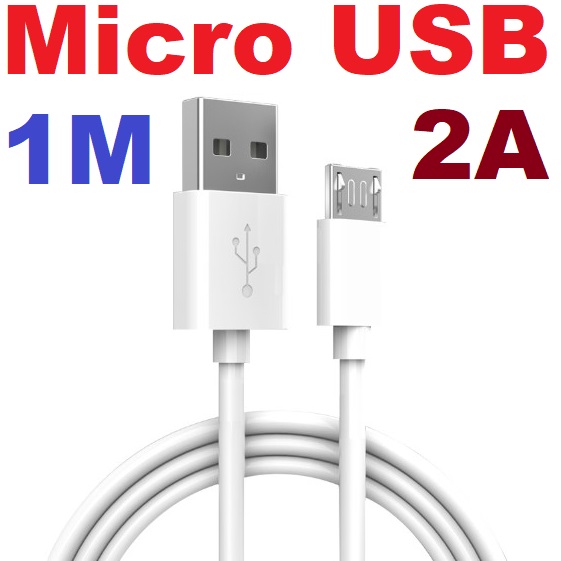 Micro USB 2A Cable 1 meter for Arduino Nano ESP8266 node MCU can upload program and transfer data Android Phone สาย USB
