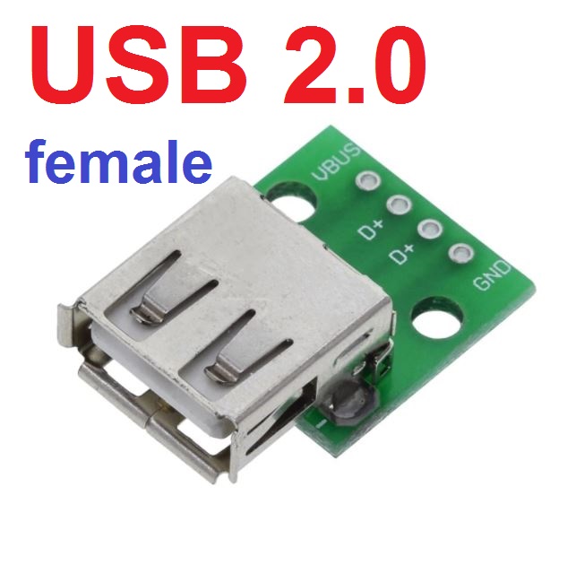 USB 2.0 female socket head to DIP 4p straight plug adapter board pcb converter pinboard 2.54mm.