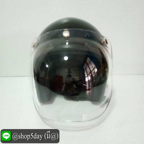 🔥AVEX หมวกกันน็อควินเทจคลาสสิค ราคาถูก รุ่น LB สีดำเงา คิ้วดำ ผ้าดำ พร้อมแว่น BUBBLE สีใส