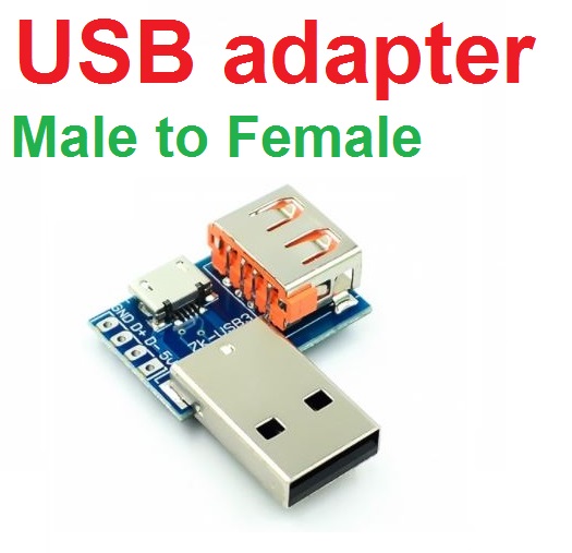 USB adapter board male to female to microUSB to header/Type-C 4P 2.54mm straight plug