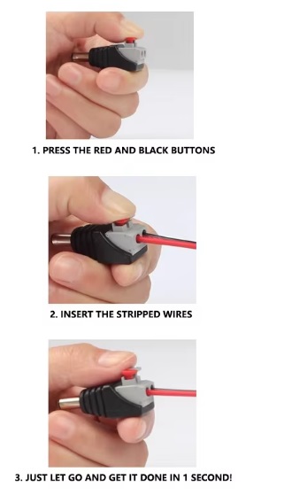 DC Power male 5.5X2.1mm Clip Spring Connector Adapter Plug Cable Pressed connected