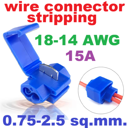 wire connector 0.75-2.5 sq.mm. non-destructive break-free wire splitter stripping-free plug-in terminal block