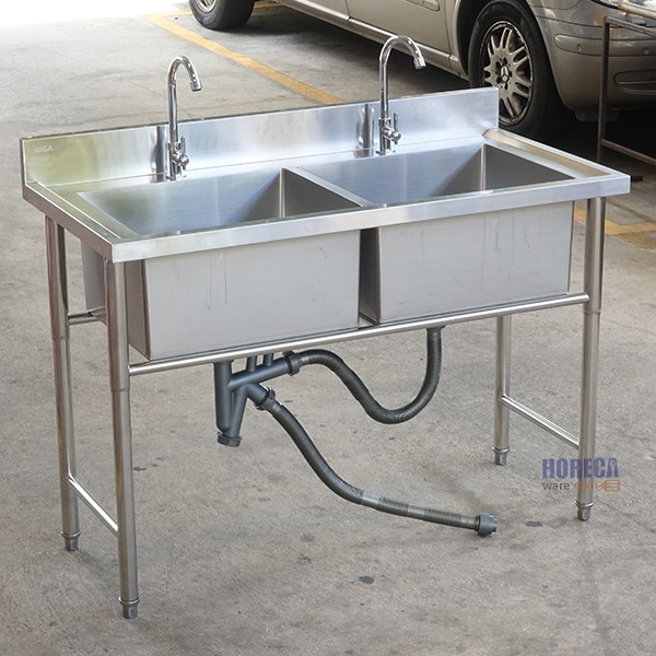 อ่างซิ้งค์ 2 หลุมลึก 120x60ซม. ตราไดน่า