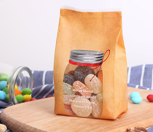 ถุงใส่คุ๊กกี้ สีกระดาษคราฟท์ ลายขวดโหล