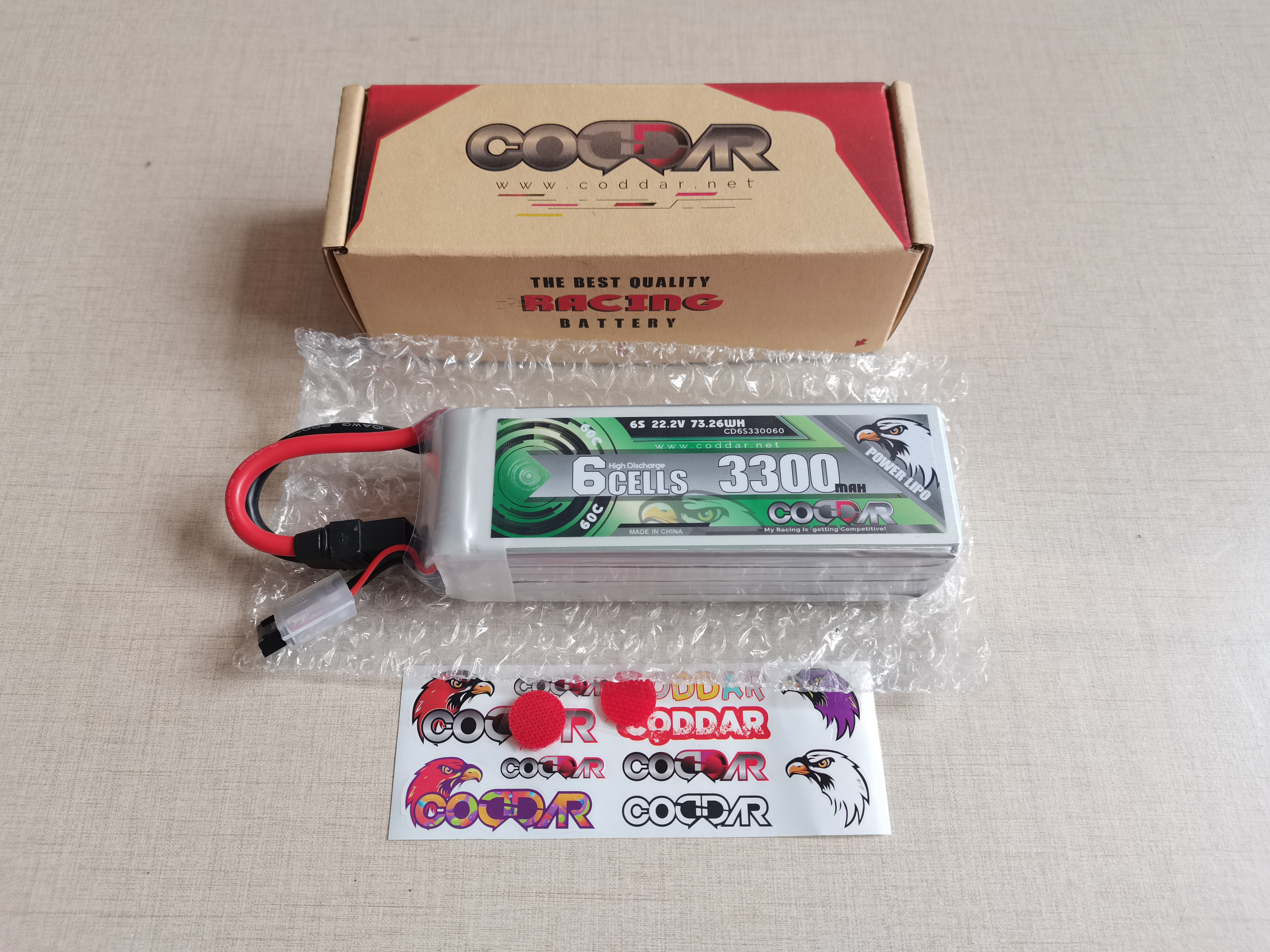 Coddar 2200Mah 6S 22.2V 60c Lipo-Batteri แบตเตอรี่ลิโพ สำหรับเครื่องบินบังคับ รถบังคับ เรือบังคับวิทยุ