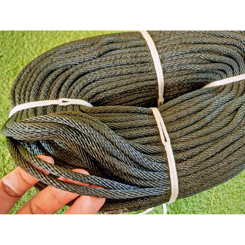 เชือกพีพี สีดำ ขนาด 4 mm. เชือกโพลีโพพีลีน เชือกอเนกประสงค์