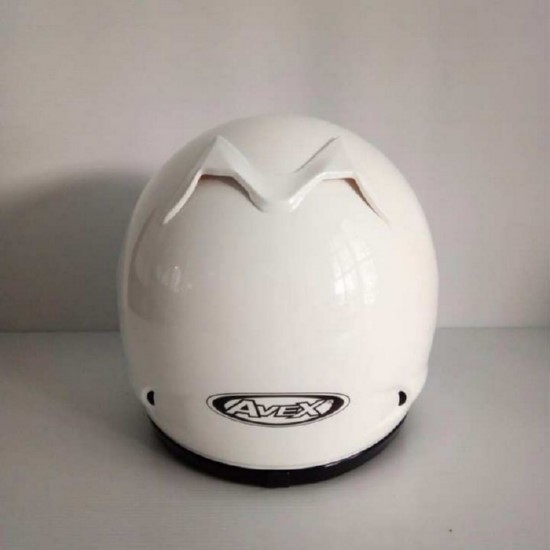 AVEX หมวกกันน็อคเต็มใบ ราคาถูก รุ่นXR ล้วน สีขาวเงา แว่นดำ