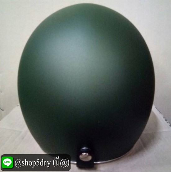 หมวกกันน็อคคลาสสิค วินเทจ สีเขียวขี้ม้าด้าน