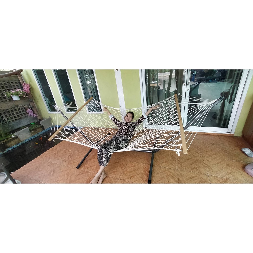 เปลญวน Hammocks (ไม่รวมขาตั้ง) สีครีม กว้าง 150 cm. ยาว 300 cm.ไม่ขึ้นรา ใช้งานกลางแจ้ง🌈มีสินค้าพร้อมส่ง🌈