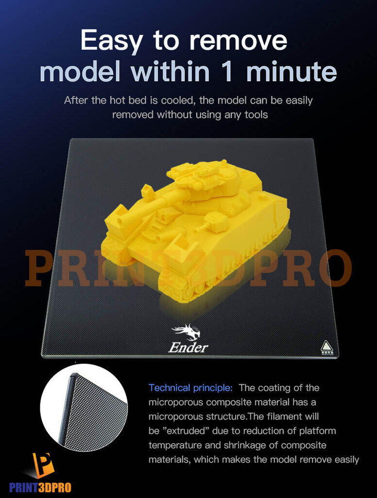 Creality Part CR-200B Carborundum Glass 240x220x4mm ฐานกระจกเคลือบ สำหรับรองพิมพ์