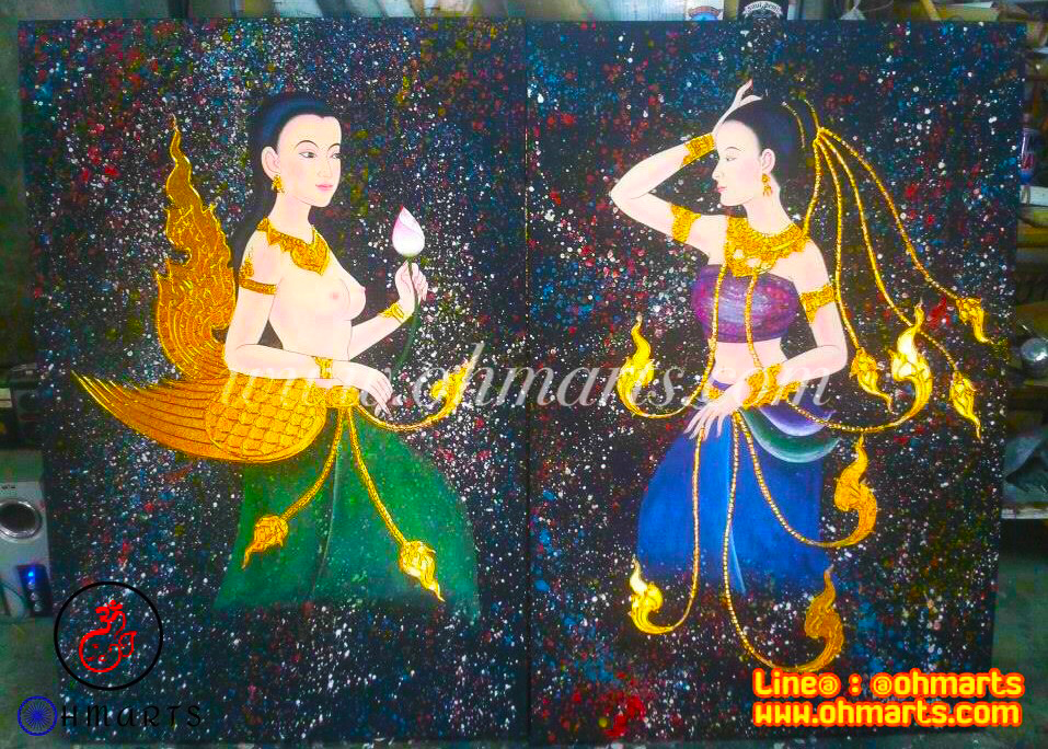 ภาพวาดเอกลักษณ์ไทย B0022
