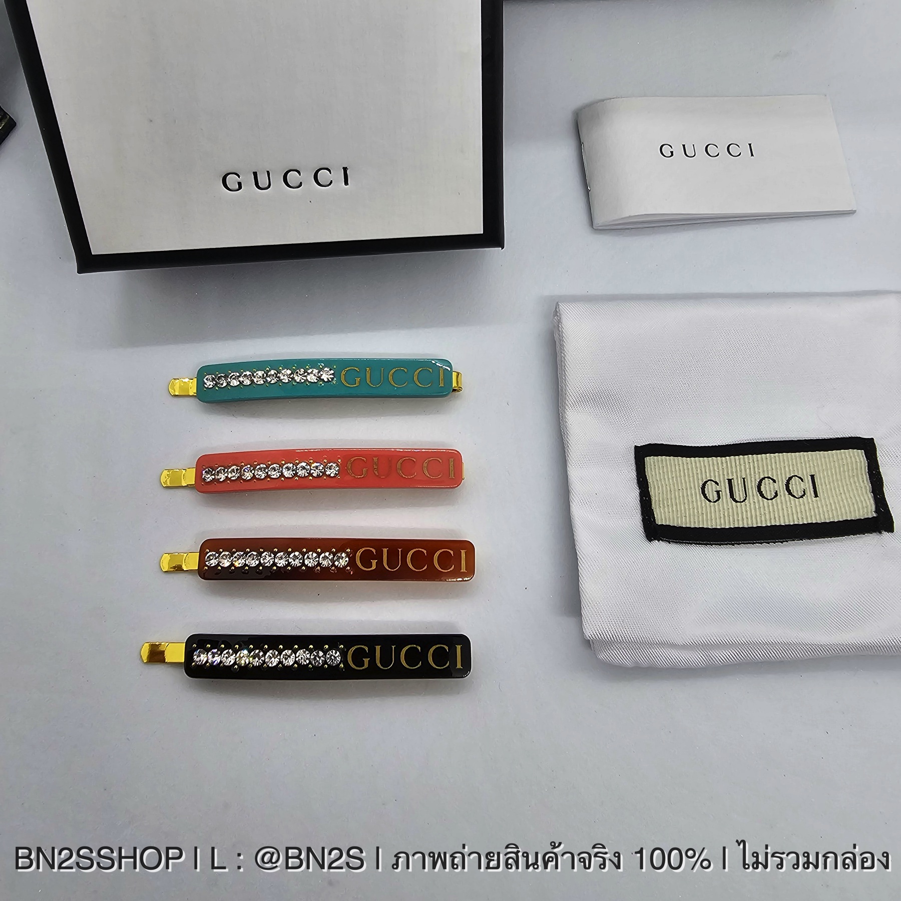 สีดำ | NEW GUCCI Logo Embellished Hair Clip กิ๊บหนีบผมสไลด์ กุชชี่ มี 4 สี งานสกรีนโลโก้ สวย สำเนา