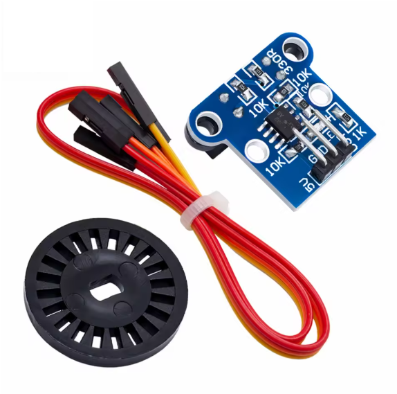 HC-020K Dual module encoder Optical Wheel Encoder for Smart Car พร้อมสายไฟ เซ็นเซอร์นับรอบ นับจำนวน ตรวจจับวัตถุผ่าน ก้ามปู