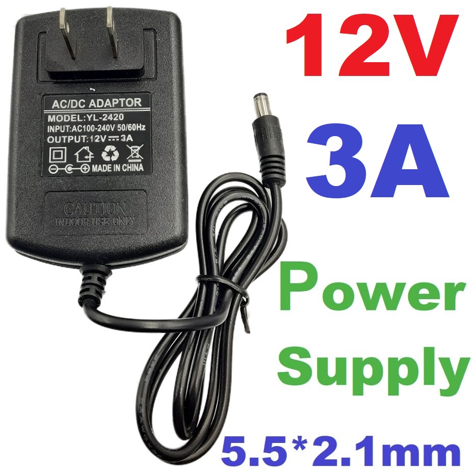 Adapter 12V 3A (3000mA) 5.5*2.1mm switching power supply อะแดปเตอร์