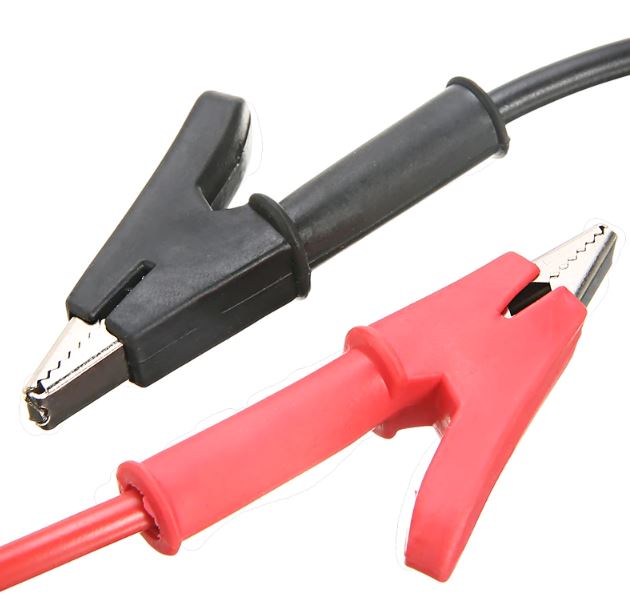 สายไฟปากคีบ 1 เมตร 1000V 15A 18AWG สีดำ Banana Plugs 4mm Insulated Alligator 15A Banana Plugs Alligator Clips Lead Wires 1M For Testing Probe