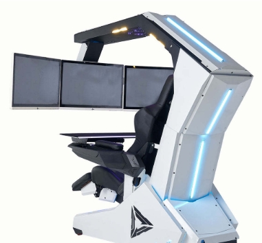เก้าอี้เล่นเกม R1Pro Galaxy Battleship Zero Gravity พร้อมห้องนักบินปรับระยะการมองได้ เก้าอี้เล่นเกมแคปซูลอวกาศ
