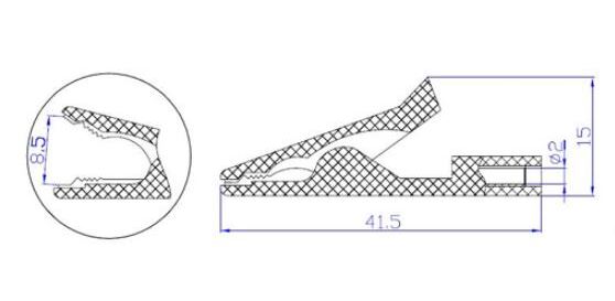 ปากคีบจระเข้ ขนาดเล็ก สีแดง Alligator Clips 2mm Banana Jack Clamp Test Wire Clip Terminal red color