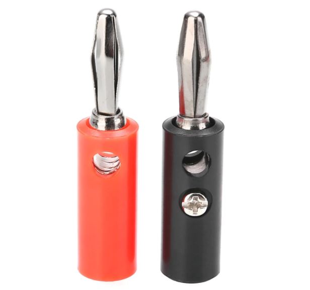 ปลั๊กกล้วย ตัวผู้ 4mm สีแดง Banana plug head 4mm. บานานาปลั๊ก Red color Banana Jack panel Terminal audio accessories