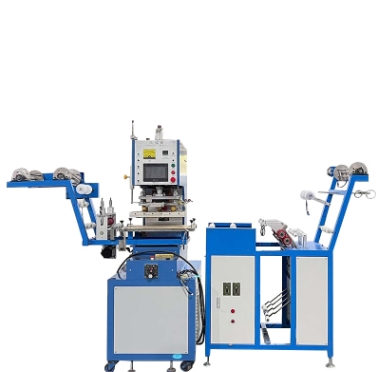 เครื่องปั๊มลายริบบิ้น ต่อเนื่อง DH-EM04 Heat Pressed Elastic Band Ribbon Embossing Machine