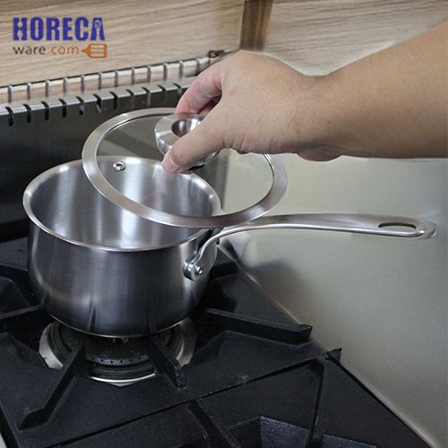 หม้อด้าม 18ซม. White Steel พร้อมฝาแก้ว 2.8ลิตร ตราไมย์เออร์