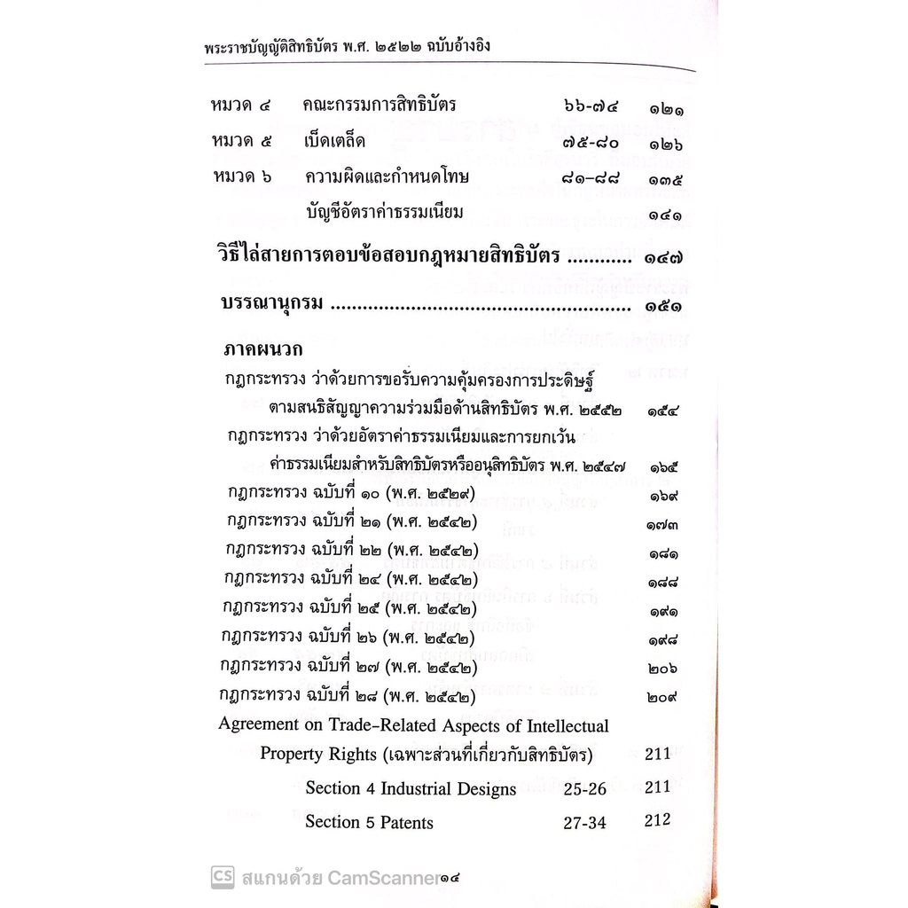 พระราชบัญญัติสิทธิบัตร พ.ศ.2522 (แก้ไขเพิ่มเติม พ.ศ. 2562) ฉบับอ้างอิง / โดย : มณฑล อรรถบลยุคล ปีที่พิมพ์ : กรกฎาคม 2565
