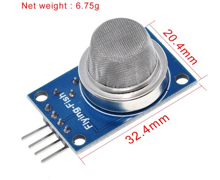 MQ-2 ตรวจจับแก๊สไวไฟ (LPG, โพรเพน, ไฮโดรเจน, มีเทน, แอลกอฮอล์, ควัน) นิยมใช้ในระบบเตือนไฟไหม้และตรวจจับแก๊สรั่วในบ้าน Smoke Gas LPG Butane Hydrogen Gas Sensor Detector Module For Arduino MQ2